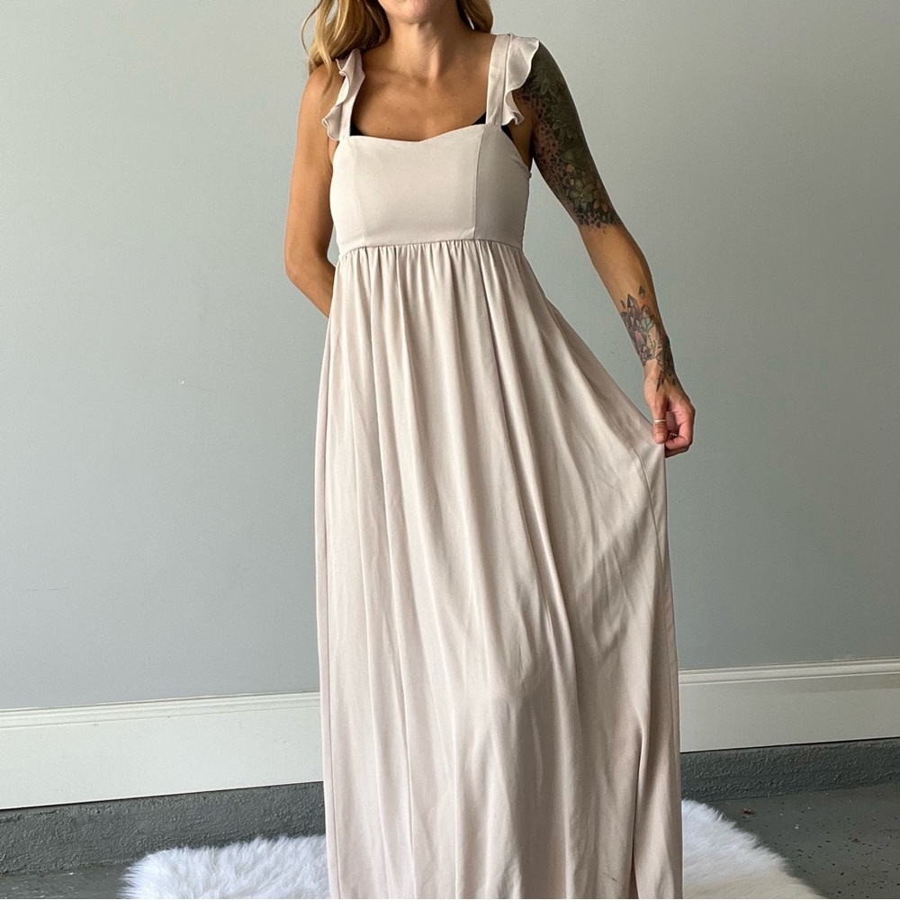 Show Me Your Mumu Cream Maxi Bridesmaid Dress